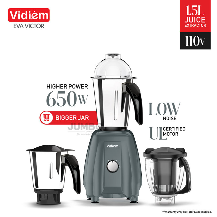 Vidiem Eva VICTOR 650W / 110V Stainless Steel Jars Indian Mixer